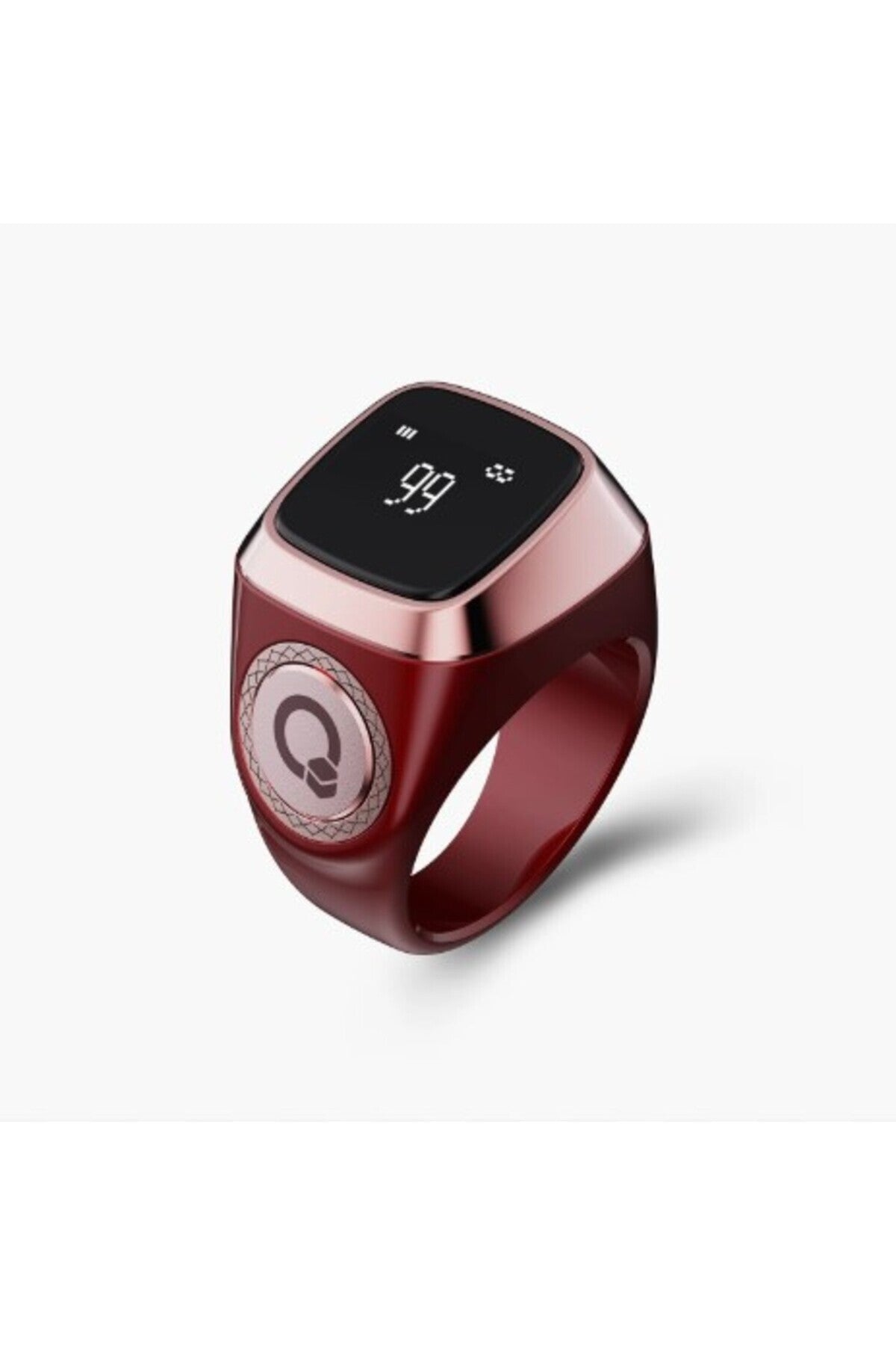 Smart Digital Zikr Ring | Digital Tasbeeh Ring with Prayer Time Alerts | 18mm Brown