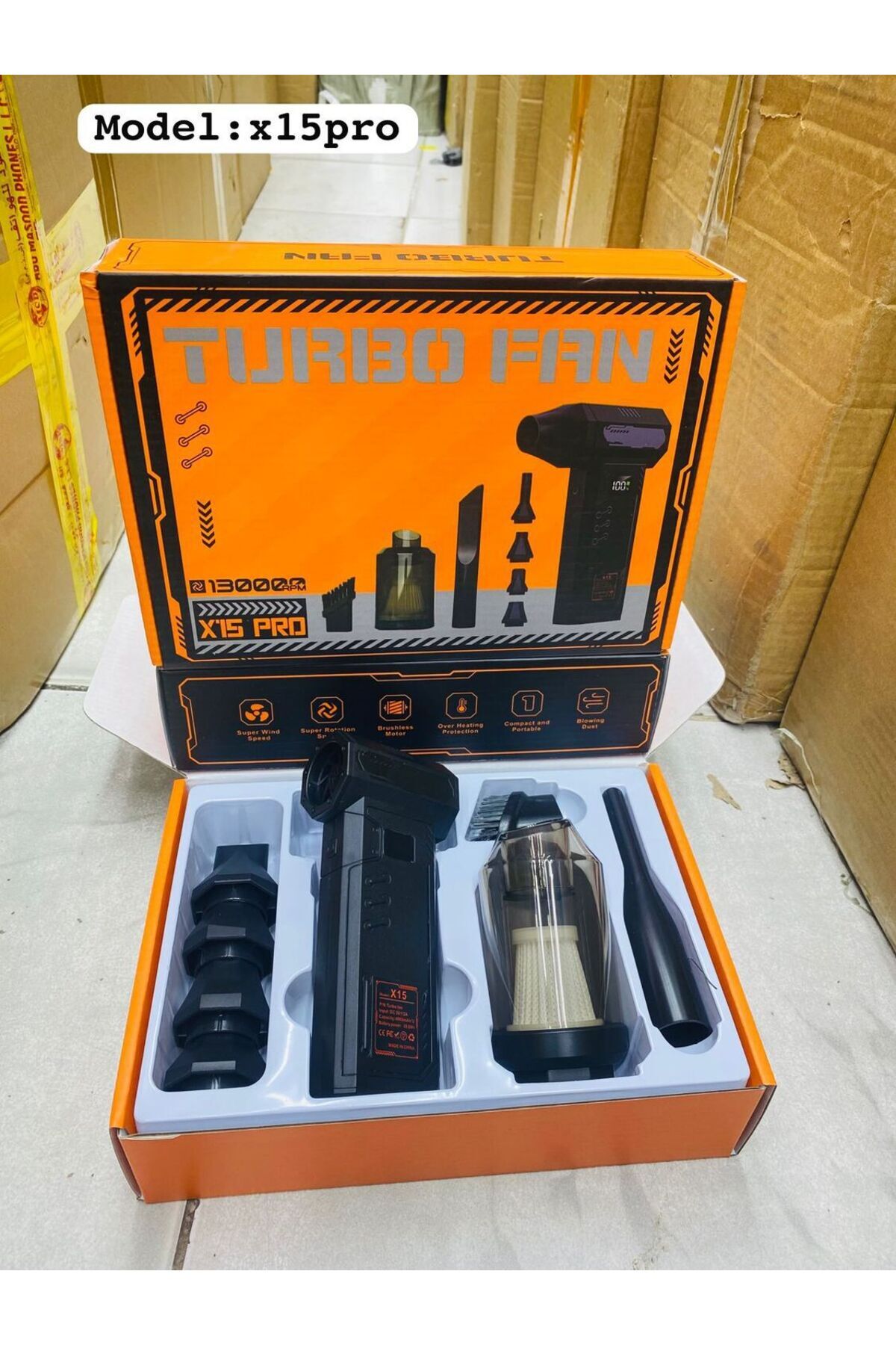 Turbo Fan Model X15 Pro | 130,000 RPM Brushless Motor | Professional 2-in-1 Turbo Blower & Vacuum