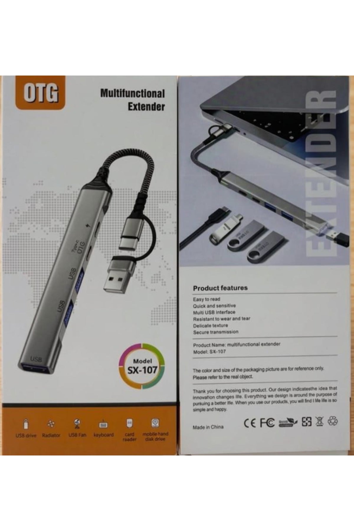 OTG Multifunctional Extender SX-107 USB Adapter & Multi Port Converter
