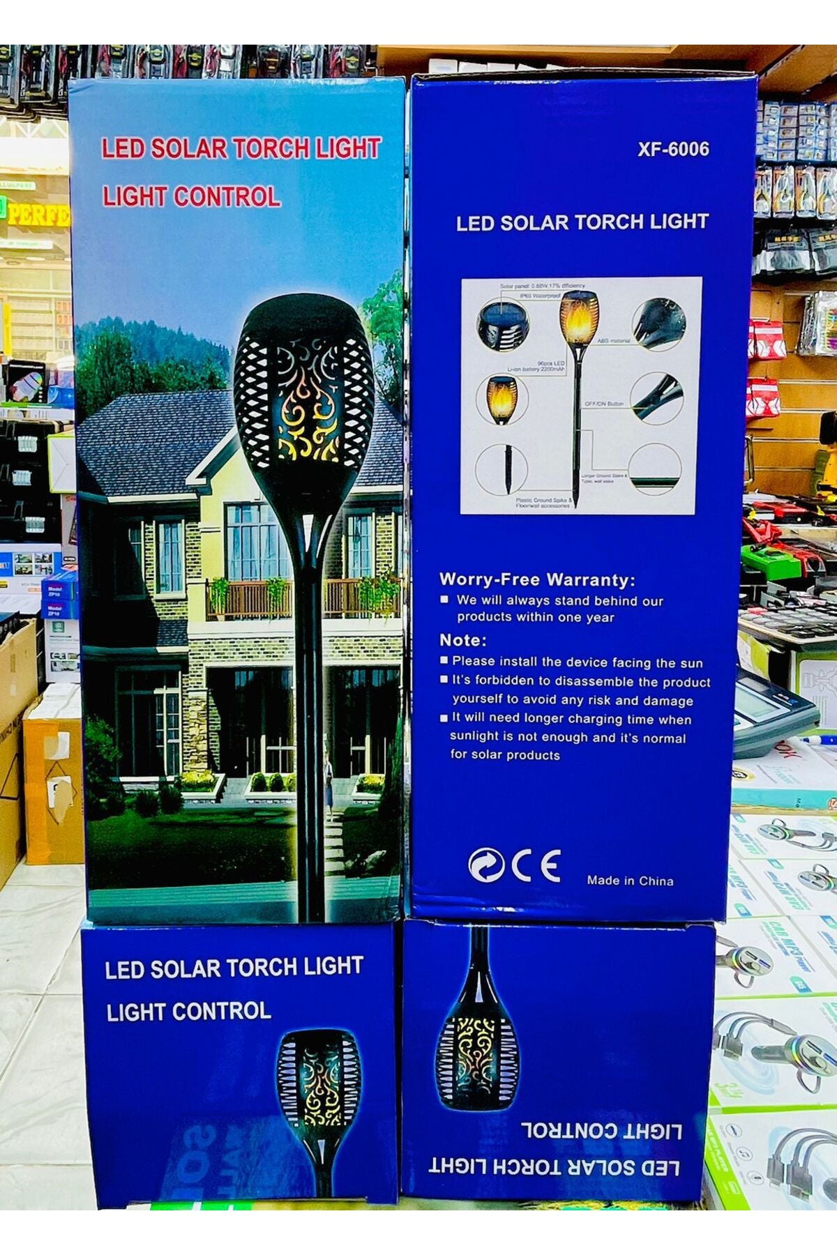 LED Solar Torch Light with Light Control – Outdoor Waterproof Garden Flame Lamp