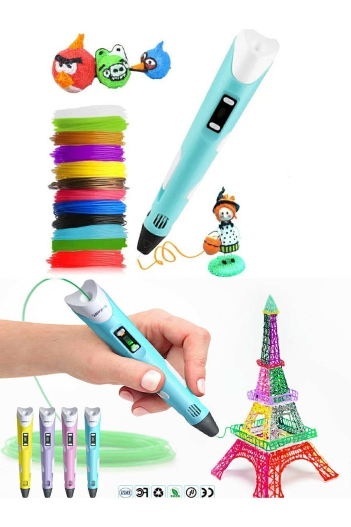 3D Pen - 3D Printer Pen, 3 Color Filament