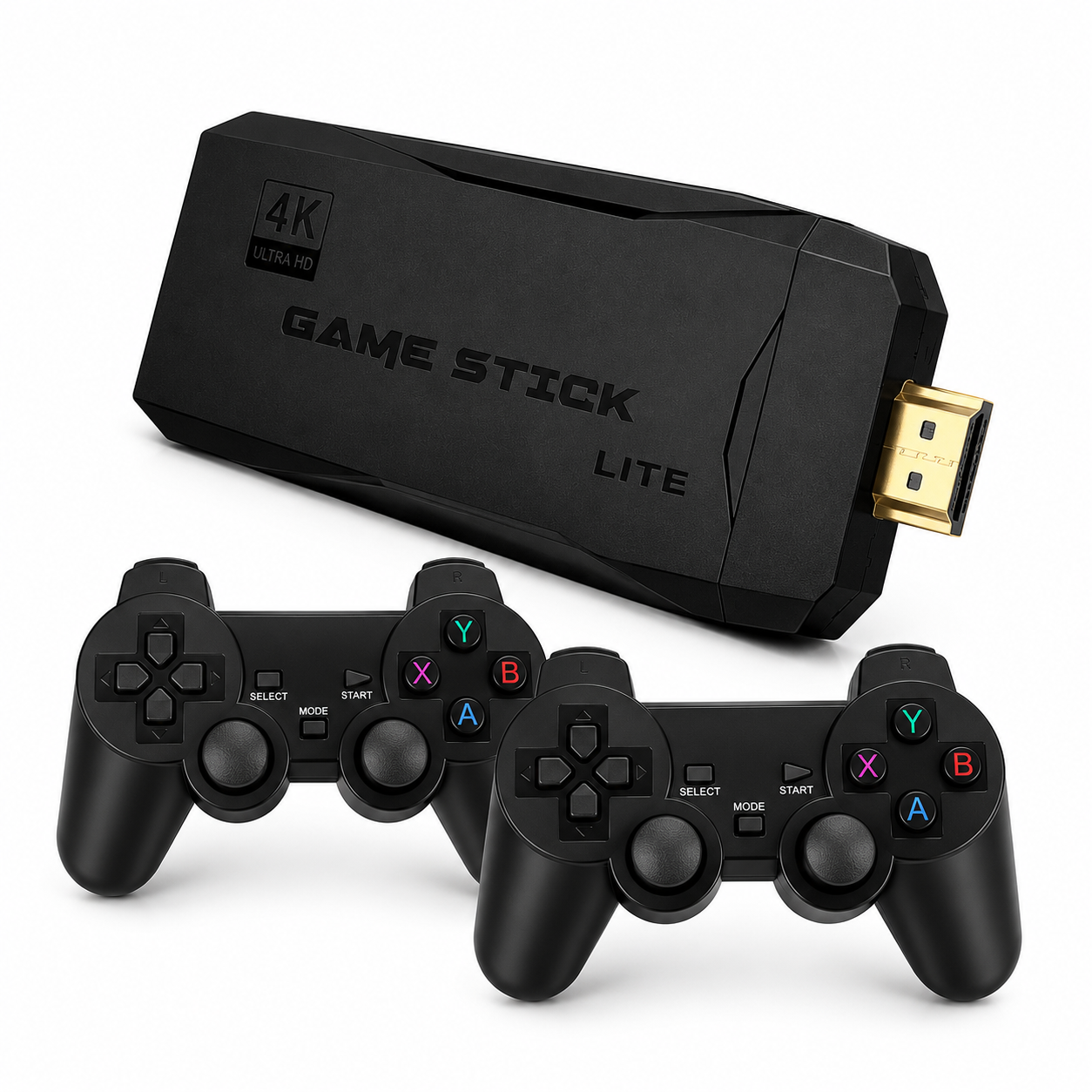 2.4G Wireless Game Stick Lite 4K HDMI Retro Video Game Console – Dual Wireless Controllers | Plug & Play | 20,000+ Classic Games