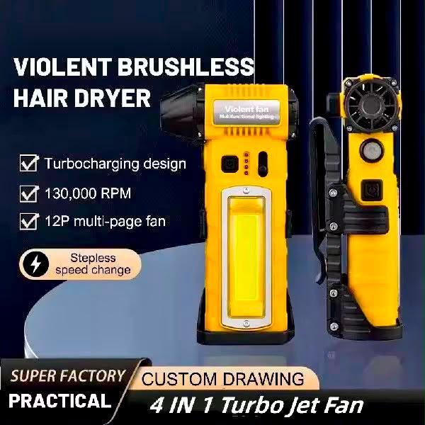 Powerful Multifunctional LED Flashlight with Multiple Nozzles