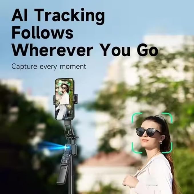 AI Face Tracking Gimbal Tripod – 360° Intelligent Auto Tracking Phone Mount for Content Creation