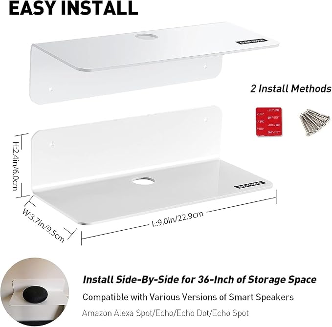 Acrylic Floating Wall Shelves – Set of 4