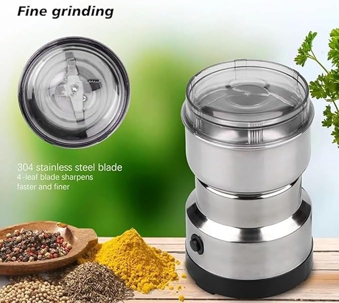 Electric Kitchen Mini Grinder Mixer - Electric chopper small Grinders for Spices, Seeds, Herbs, and Coffee Beans, Spice Blender and Espresso Grinders, Dry Grinder Stainless Steel