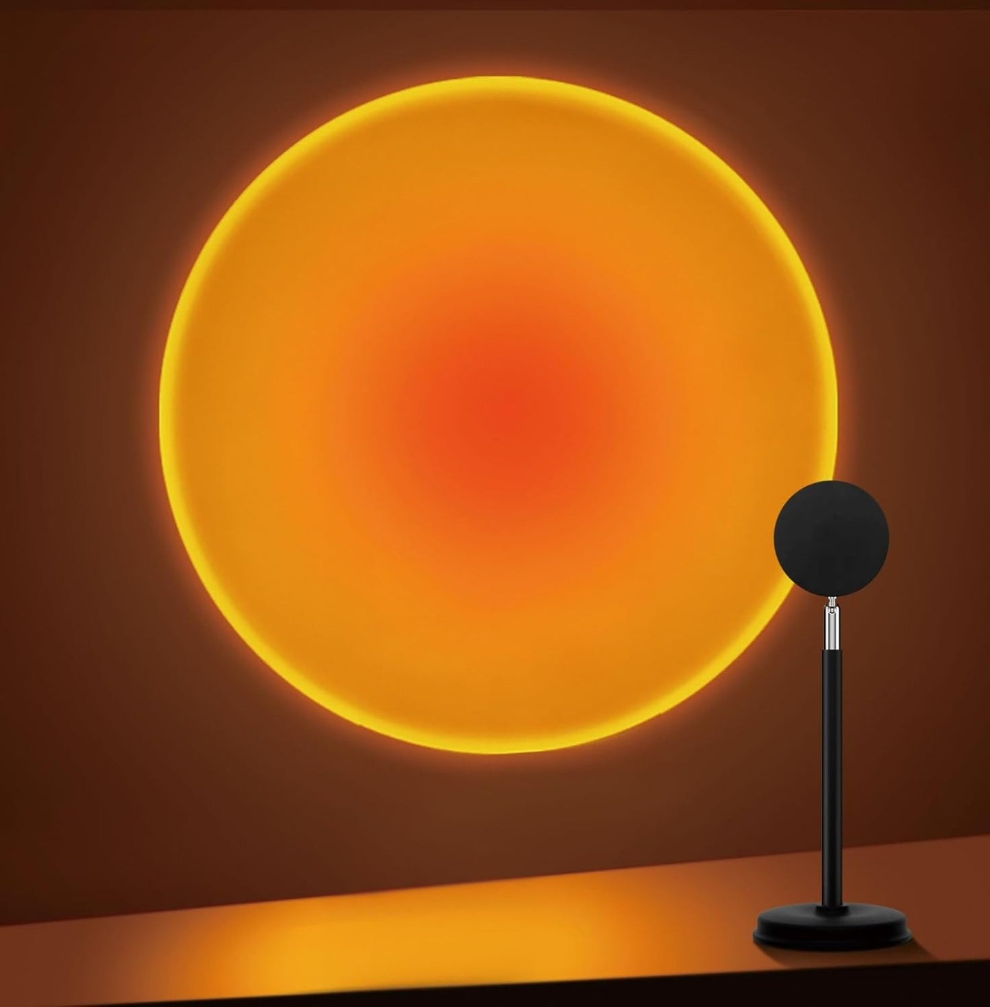 Sunset Projection Lamp | USB LED Rainbow Sunset Light Projector with Adjustable Brightness & 360° Rotation | Mood Light for Bedroom, Photography & Home Decor
