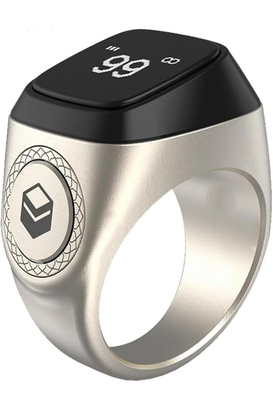 Metal Alloy M02/M02 Pro Smart Zikr Ring - Digital Tasbih Counter (M02, Silver, 20mm)