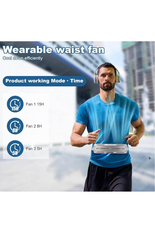 Portable Wearable Waist Fan Rechargeable Hands-Free Cooling Fan with Clip Design