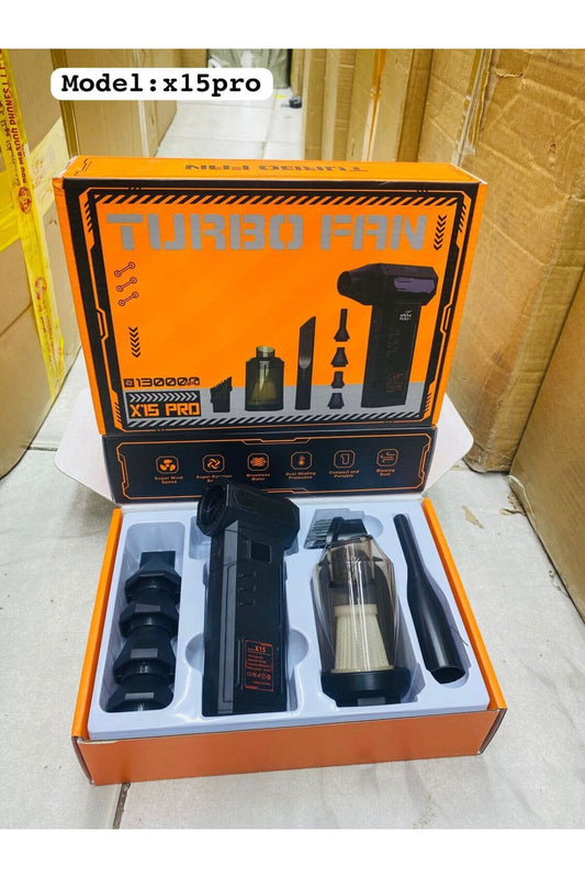 Turbo Fan Model X15 Pro | 130,000 RPM Brushless Motor | Professional 2-in-1 Turbo Blower & Vacuum