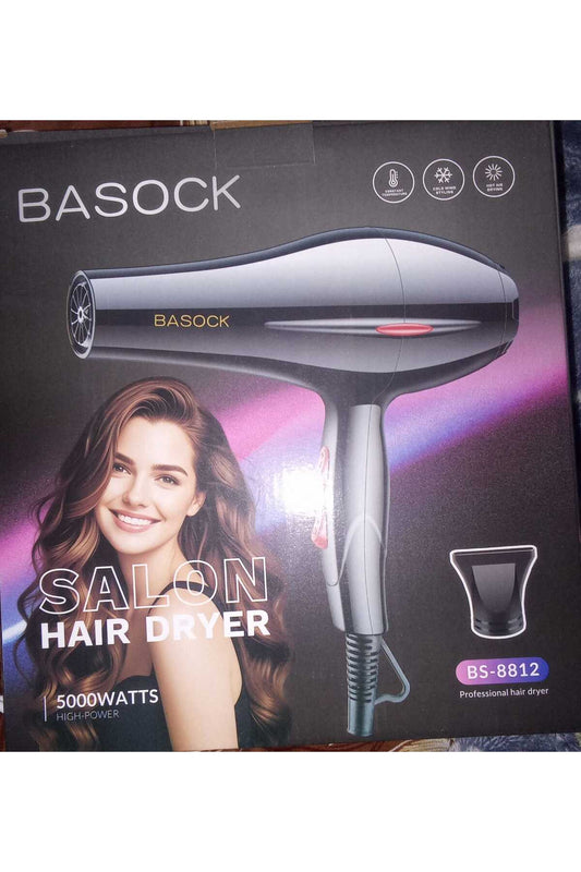Professional Ionic Hair Dryer – 2000W Fast Drying with Heat Control & Diffuser Attachment 2-pin