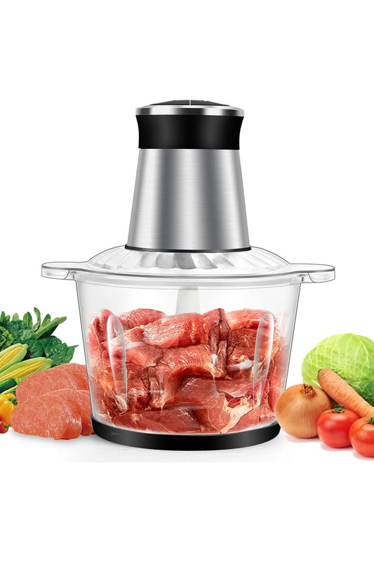3 Litre Electric Food Chopper/Meat Processor, 2-Speed, 300W, Silver