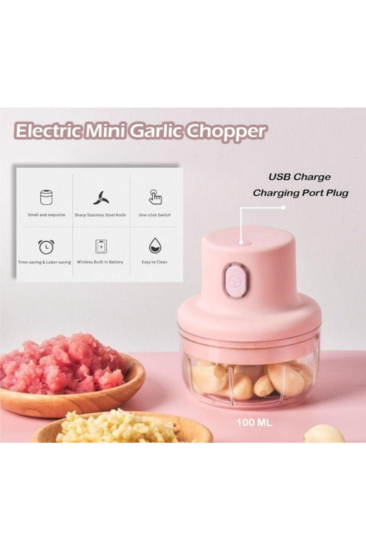 Electric Garlic & Mini Food Chopper - 100ml Rechargeable Wireless Vegetable Mincer