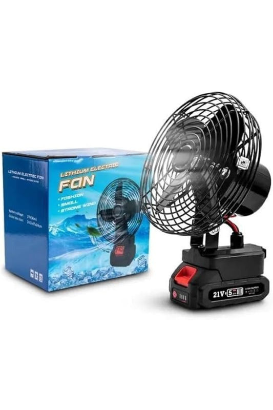 Lithium Electric Fan, (21V) Portable Lithium Battery-Powered Rechargeable Fans, Strong Wind, Low Noi