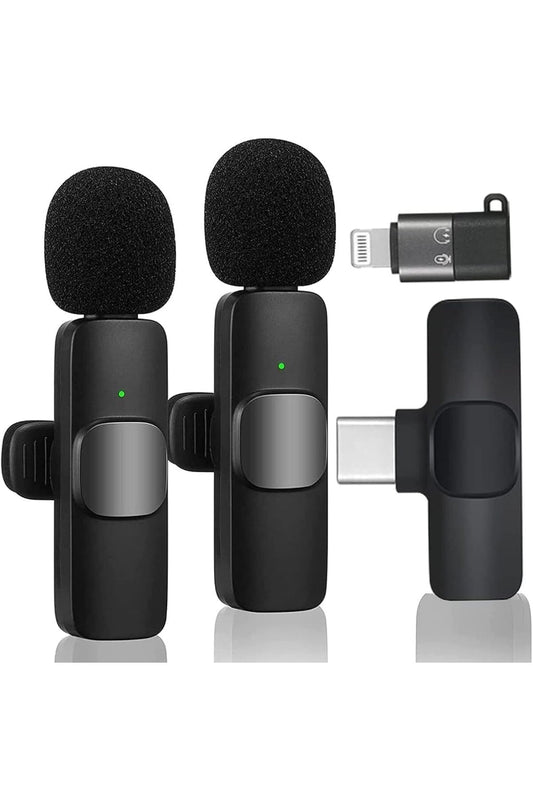 Microphone Lavalier K9 (2 Pcs) Dual Wireless Microphone