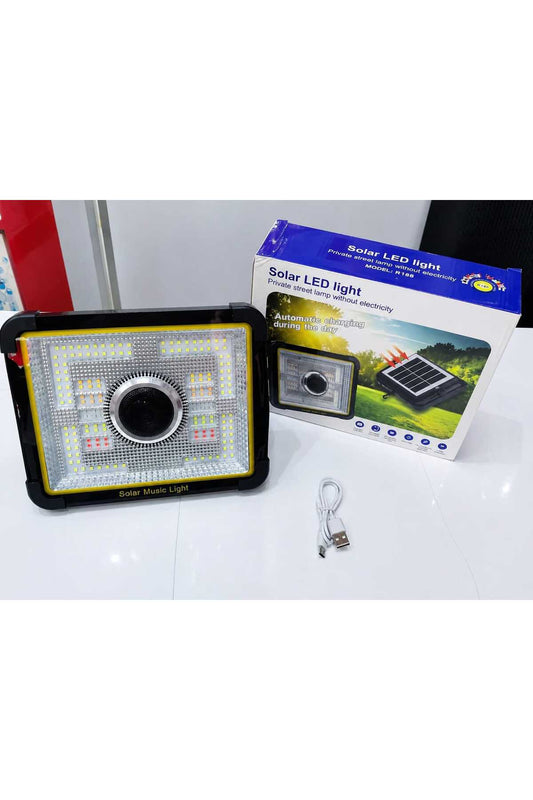 Solar LED Music Light with Rechargeable Battery & USB Charging Cable Portable Wireless Lamp