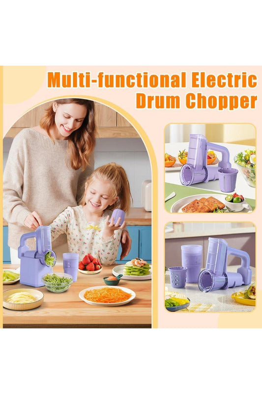 Multi-Functional Electric Drum Chopper, Vegetable Slicer, Grater & Food Processor Machine