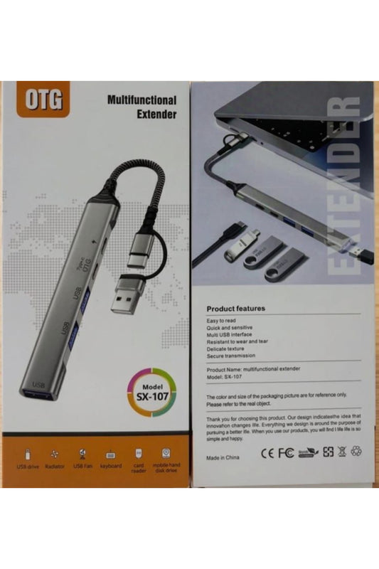 OTG Multifunctional Extender SX-107 USB Adapter & Multi Port Converter