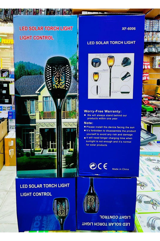 LED Solar Torch Light with Light Control – Outdoor Waterproof Garden Flame Lamp