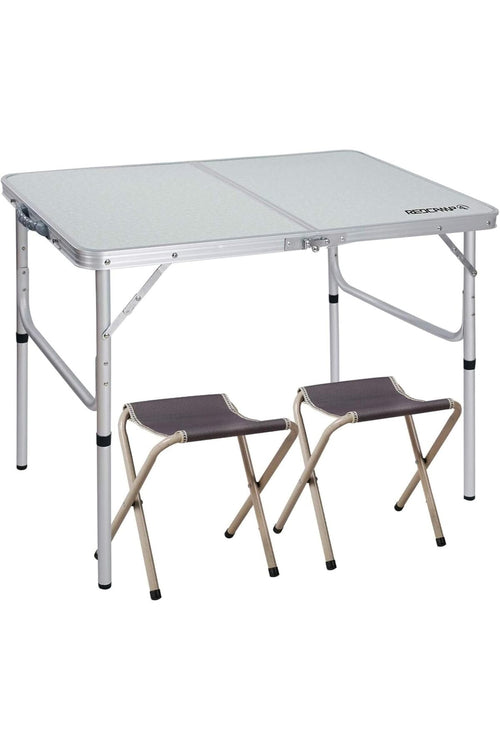 Foldable Aluminum Table, Adjustable Height Lightweight Portable Camping Table (90 x 60 cm)