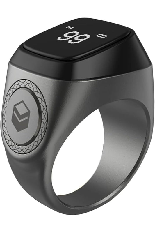 Metal Alloy M02/M02 Pro Smart Zikr Ring Counter with Case (M02 Pro, Graphite, 20mm)