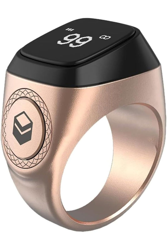Metal Alloy M02/M02Pro Smart Zikr Ring - Digital Tasbih Counter (M02, Rose Gold, 20mm)