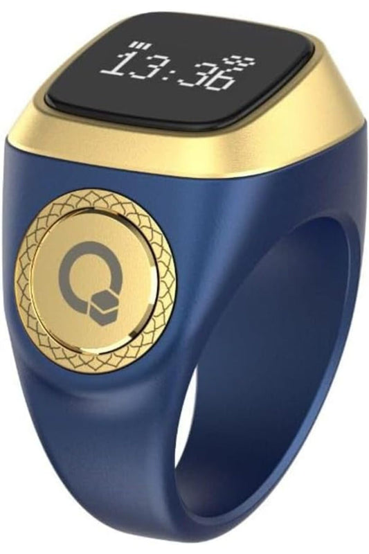 Smart Tasbih Zikr Ring E01 - Smart Ring with OLED Display & Tasbih Counter (Nova Blue, 18mm)