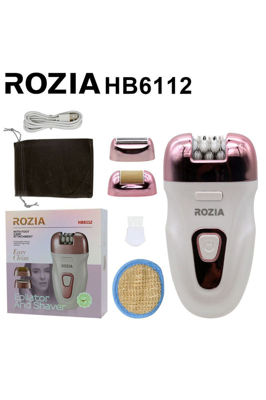 Model HB-6112 3-in-1 Rechargeable Beauty & Grooming Kit – Epilator, Shaver, and Callus Remover