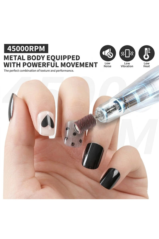 Professional 45,000 RPM High-Performance Electric Nail File – Durable Metal Construction & Smooth Movement System