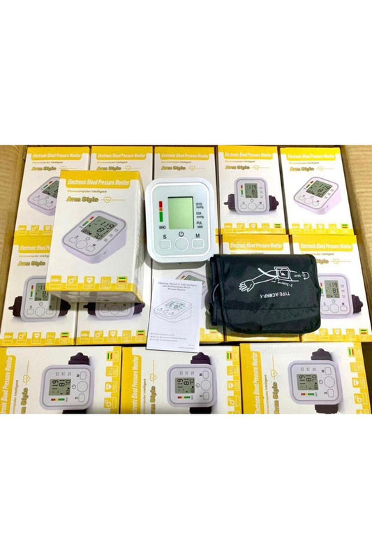 Electronic Blood Pressure Monitor Digital Upper Arm BP Machine with LCD Display for Home Use