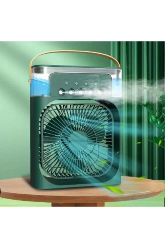 Portable Mini 3-in-1 Air Cooler, Humidifier & Cooling Fan with LED Light