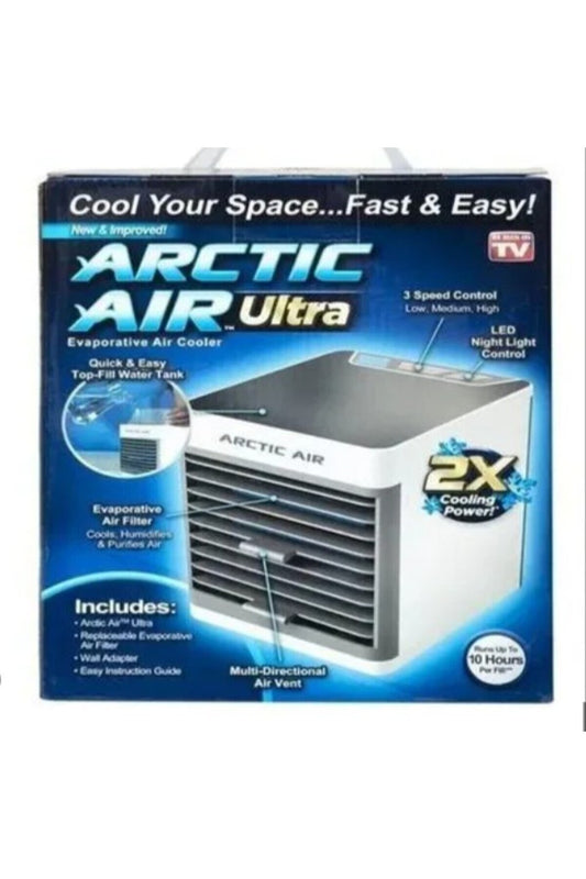 Portable 3-in-1 Evaporative Air Cooler, Humidifier & Purifier with 3 Speeds & LED Night Light