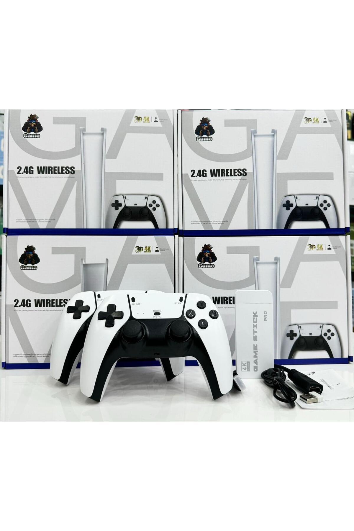 2.4G Wireless Game Controller GamePad White, 4K Output, Classic Games, Double Rocker, Connect to TV