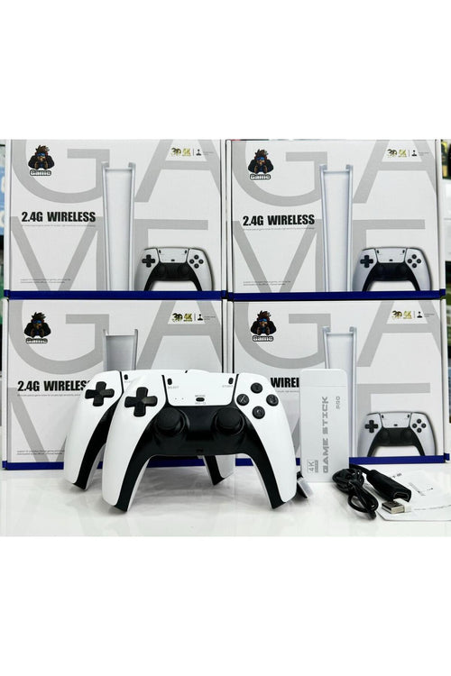 2.4G Wireless Game Controller GamePad White, 4K Output, Classic Games, Double Rocker, Connect to TV