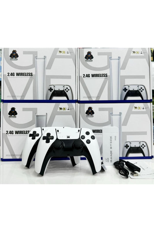 2.4G Wireless Game Controller GamePad White, 4K Output, Classic Games, Double Rocker, Connect to TV