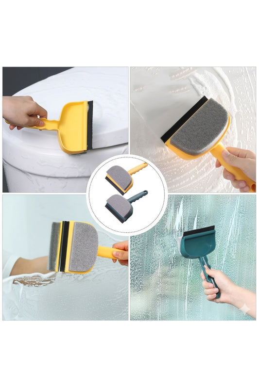 2-in-1 Dual-Sided Window Scrubber & Silicone Squeegee