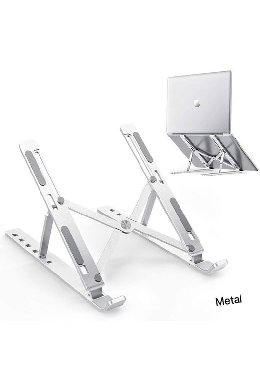 SteelArc™ Modern Metal Laptop Stand – Minimalist Ergonomic Design with Precision Airflow