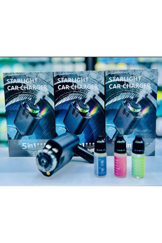 5-in-1 Starlight Car Charger with Aromatherapy & Ambient LED