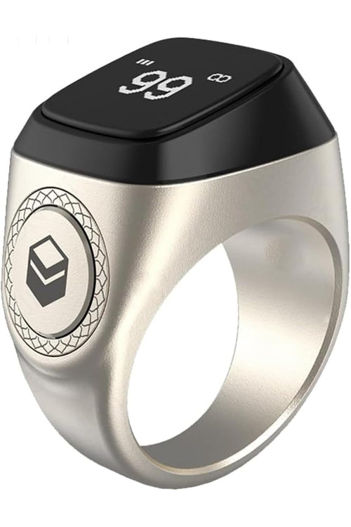 Metal Alloy M02/M02 Pro Smart Zikr Ring (18mm, Silver)