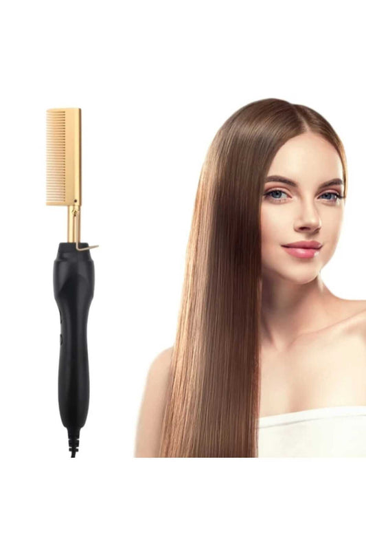 Professional 3-in-1 Ceramic Thermal Brush – Rapid Heat Comb, Straightener, and Curler