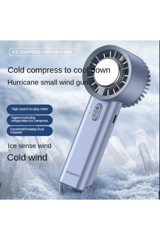 Portable High Speed Cold Fan - Handheld & Desktop Rechargeable Cooling Fan for Travel & Office