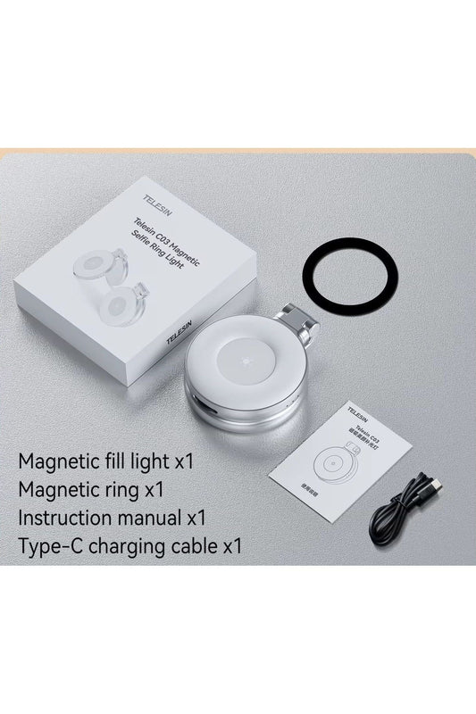 TELESIN C03 Magnetic Selfie Ring Light Rechargeable LED Fill Light for Smartphones