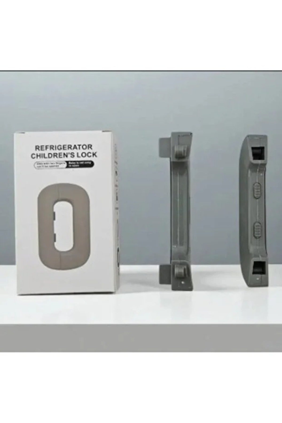 Refrigerator Child Safety Lock, Strong Adhesive, No Drill Baby Lock for Fridge & Cabinet