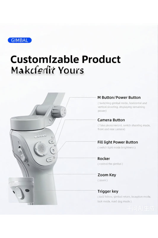 F5 3-Axis Handheld Gimbal Stabilizer – Portable Smartphone Video Stabilizer for Smooth Recording