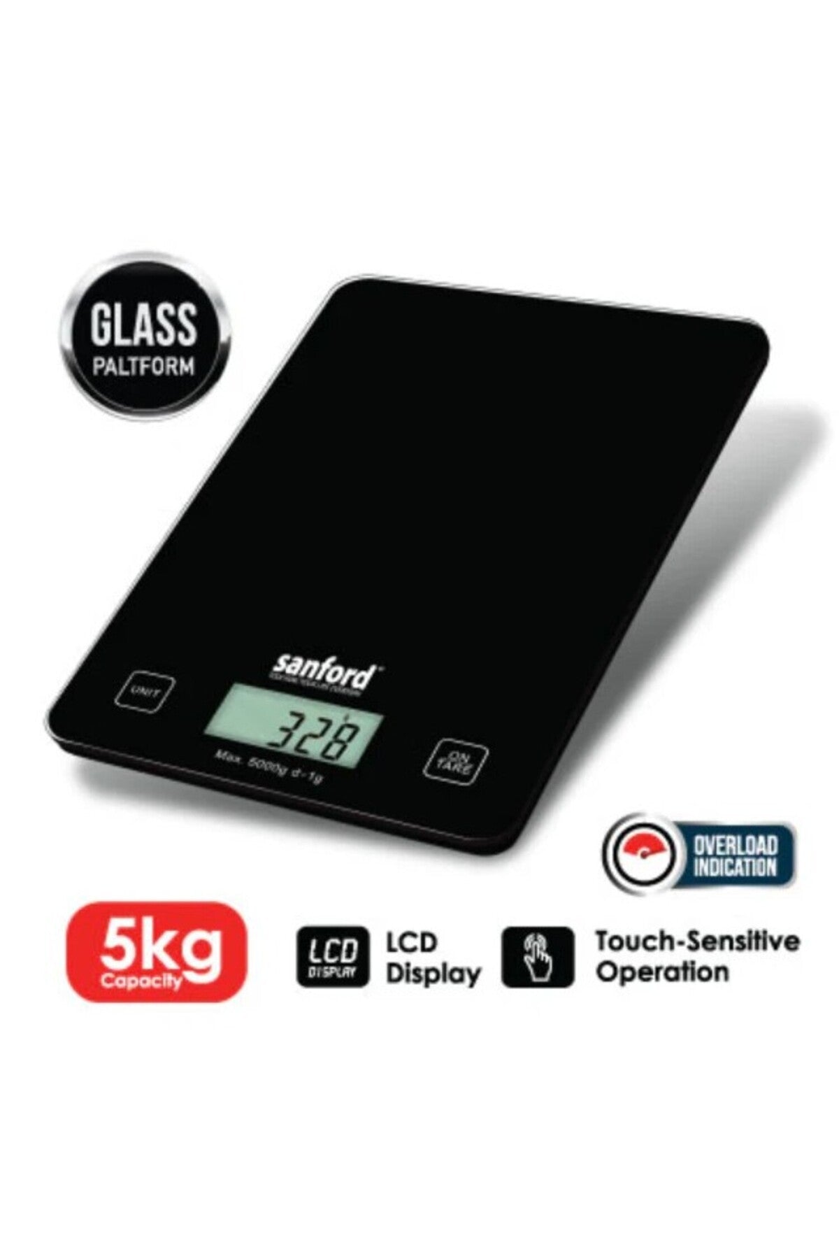 Digital Kitchen Scale – 5kg/1g Precision with Tempered Glass Platform & Touch Controls