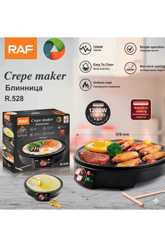 1200W Professional Electric Crepe Maker – 31cm Non-Stick Griddle with Temperature Control