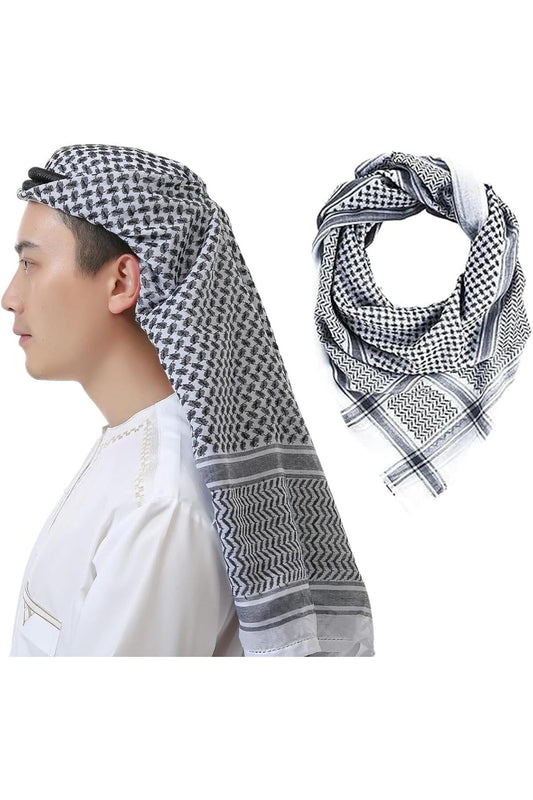 Head Wrap Scarf Arabic Turban Tactical Desert Neck Headwear Wrap for Men & Women, 140x140cm