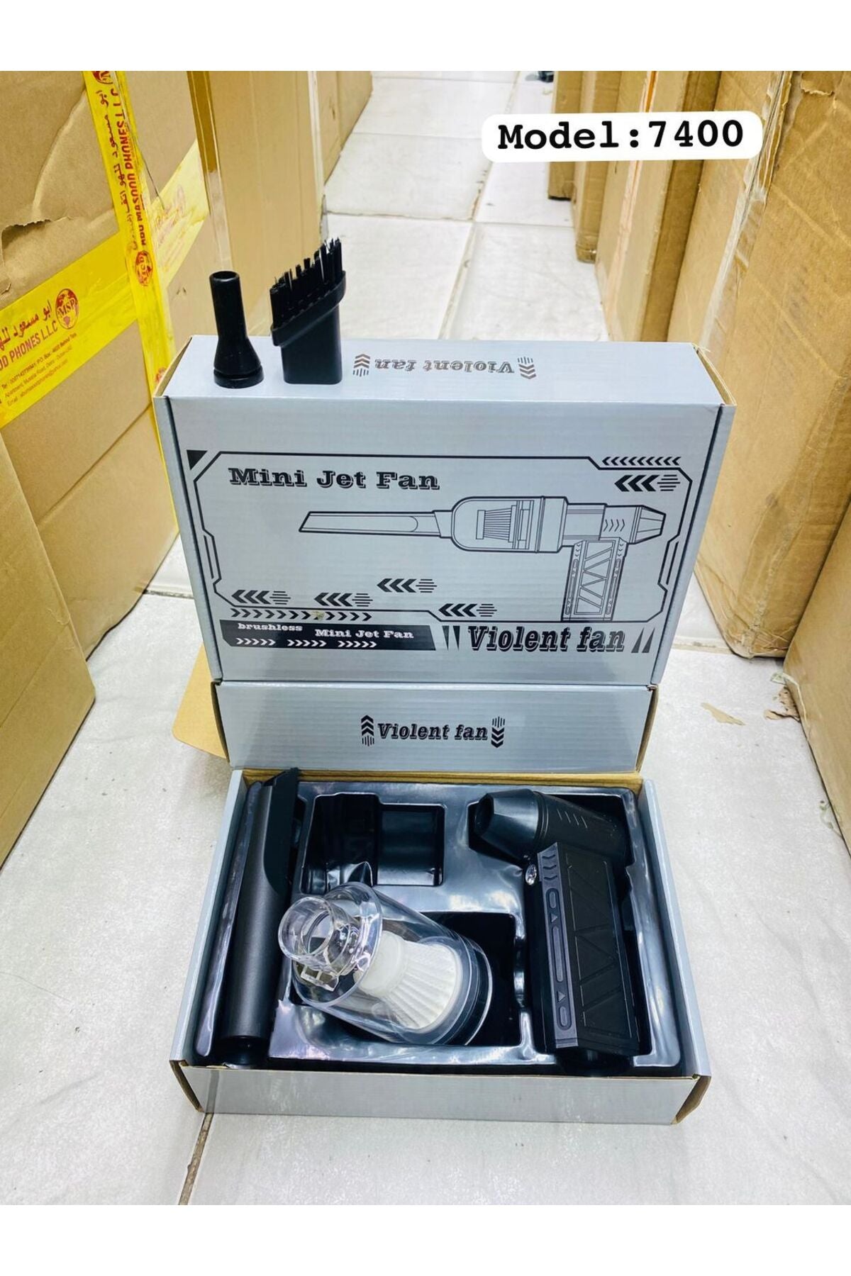 Model 7400 Mini Jet Fan Turbo Blower | Rechargeable Air Duster with Nozzles & Brush