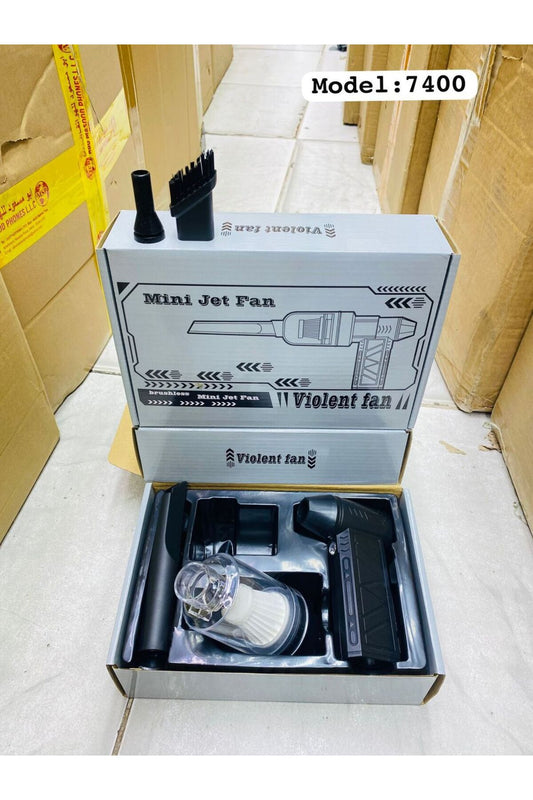 Model 7400 Mini Jet Fan Turbo Blower | Rechargeable Air Duster with Nozzles & Brush
