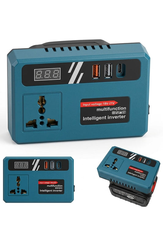 Portable 220V AC Power Inverter for 18V-21V Lithium Batteries